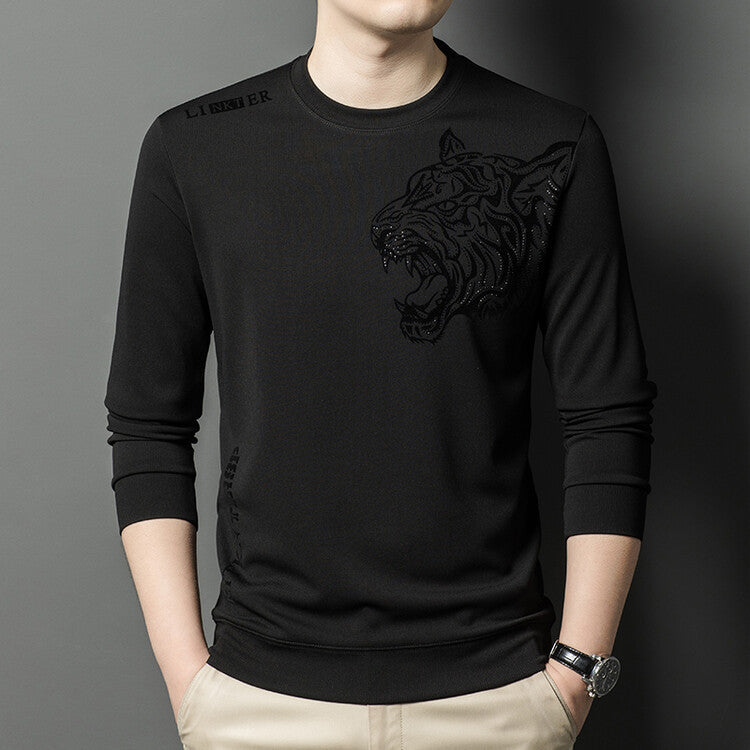 Herren Langarmshirt mit tigerinspirierter Grafik Echoarchiv