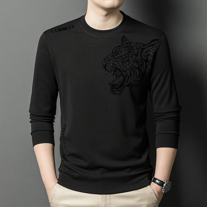 Herren Langarmshirt mit tigerinspirierter Grafik Echoarchiv