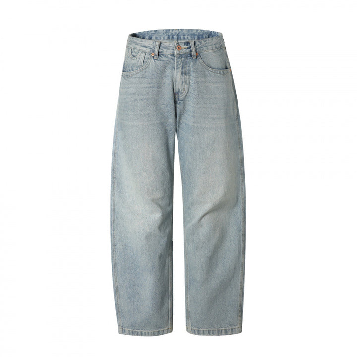 Herren Lässige Straight-Jeans mit hohem Bund, geradem Bein und stonewashed Finish Echo Archiv