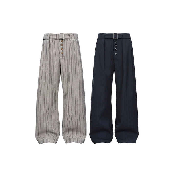 Damen Hochtaillierte Schneiderhose mit weitem Bein Echoarchiv