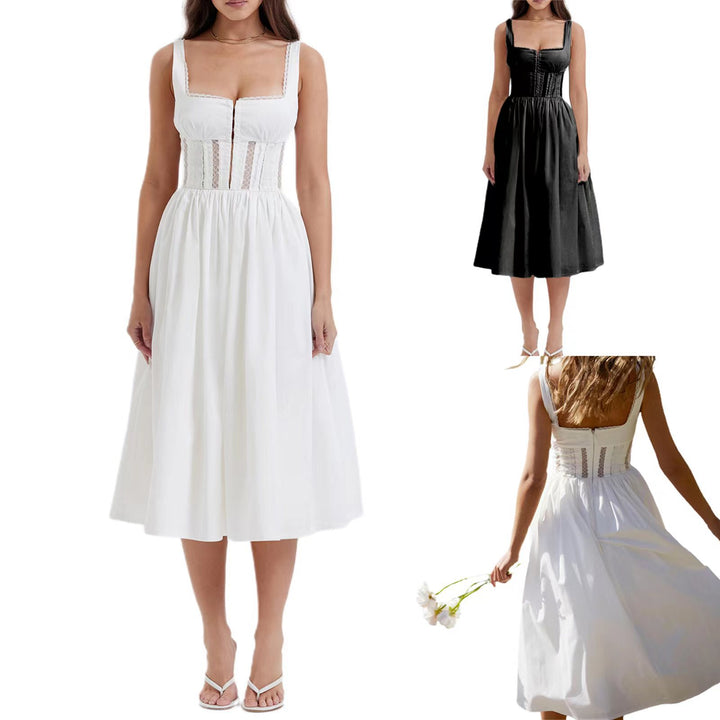 Damen Midi-Kleid mit raffinierten Spitzenakzenten und tailliertem Schnitt Echo Archiv