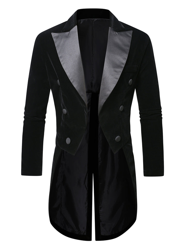 Herren eleganter Samtblaizer mit schimmerndem Revers Echoarchiv