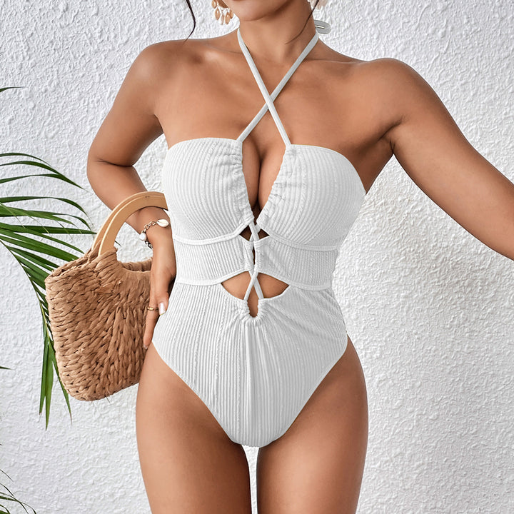 Damen Hochgeschnittener Badeanzug mit Cut-Outs und trendy Riemen Echo Archiv