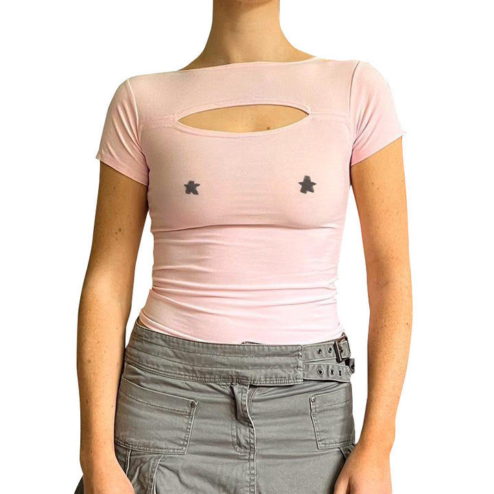 Damen luftiges Trägershirt mit elegantem Cut-out-Design und floralem Druck Echo Archiv