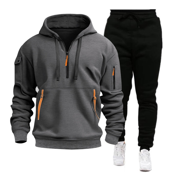 Herren Sportliches Hoodie-Set mit praktischen Reißverschlusstaschen und atmungsaktiven Eigenschaften Echoarchiv