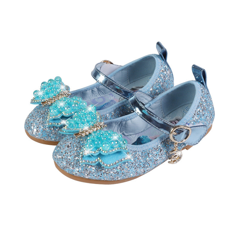 Mädchen Glitzernde Ballerinas mit Schleifenapplikationen Echo Archiv