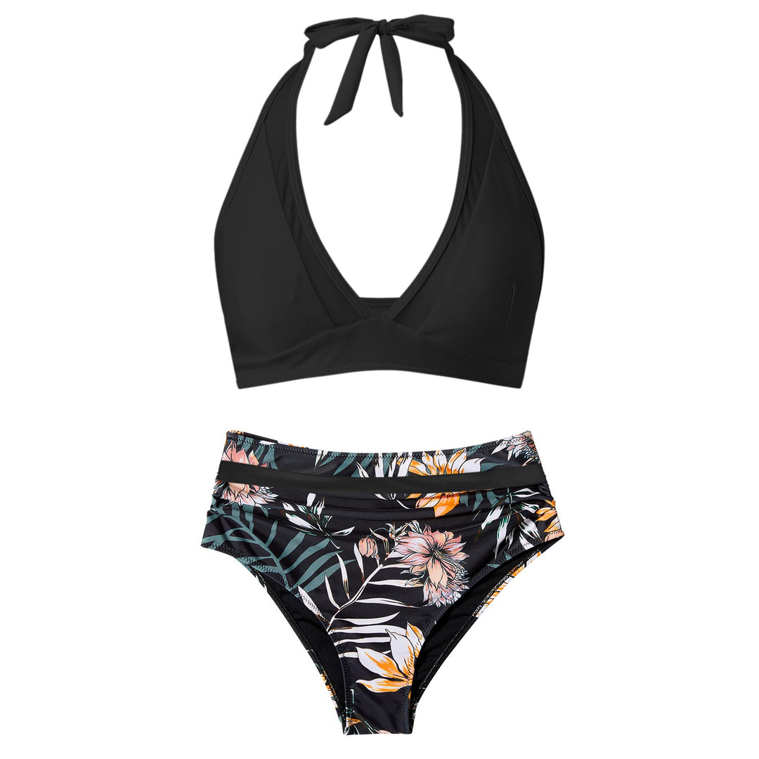 Damen Hochtailliertes Bademoden-Set mit stylischem Haltertop Echo Archiv