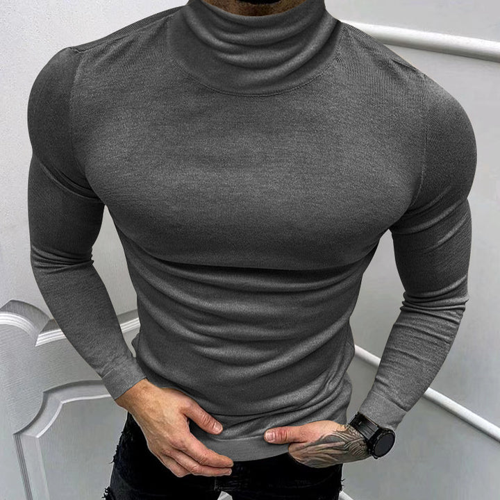 Herren eleganter Rollkragenpullover aus hochwertigem Baumwollmix Echoarchiv