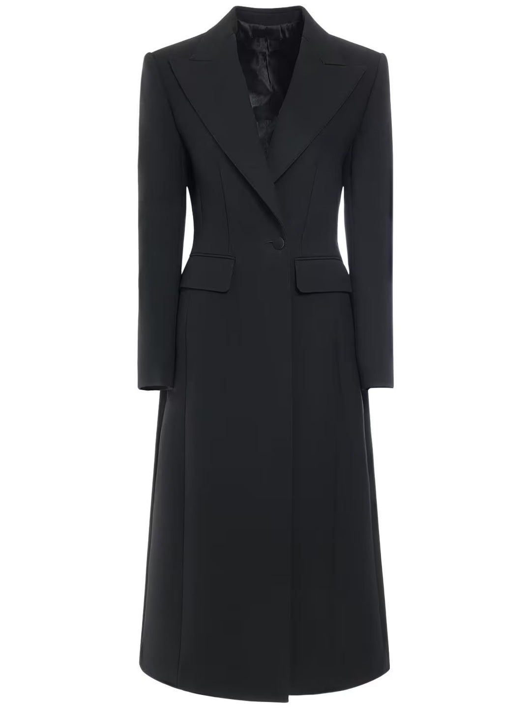 Damen Longline Einreihiger Mantel mit dezenter Taillierung und Spitzrevers Echoarchiv