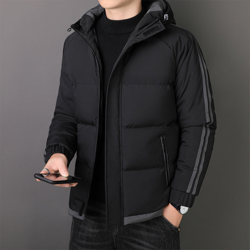 Herren gesteppte Winterjacke mit isolierendem Innenfutter und verstellbarer Kapuze Echoarchiv