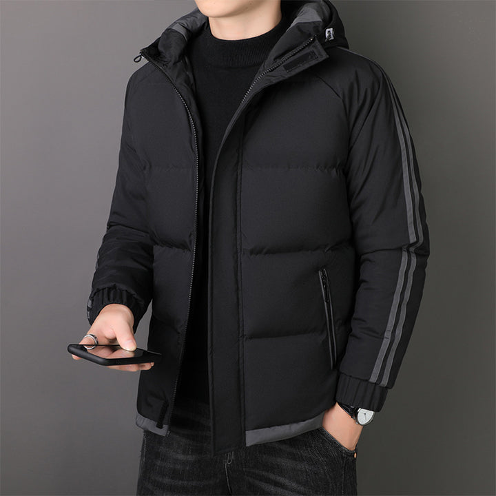 Herren gesteppte Winterjacke mit isolierendem Innenfutter und verstellbarer Kapuze Echoarchiv