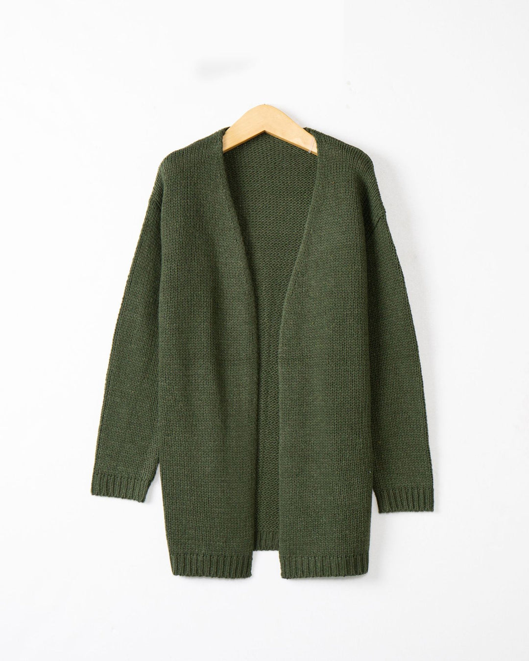 Damen Longline Strickcardigan ohne Verschluss mit offener Front und feiner Rippkante Echo Archiv