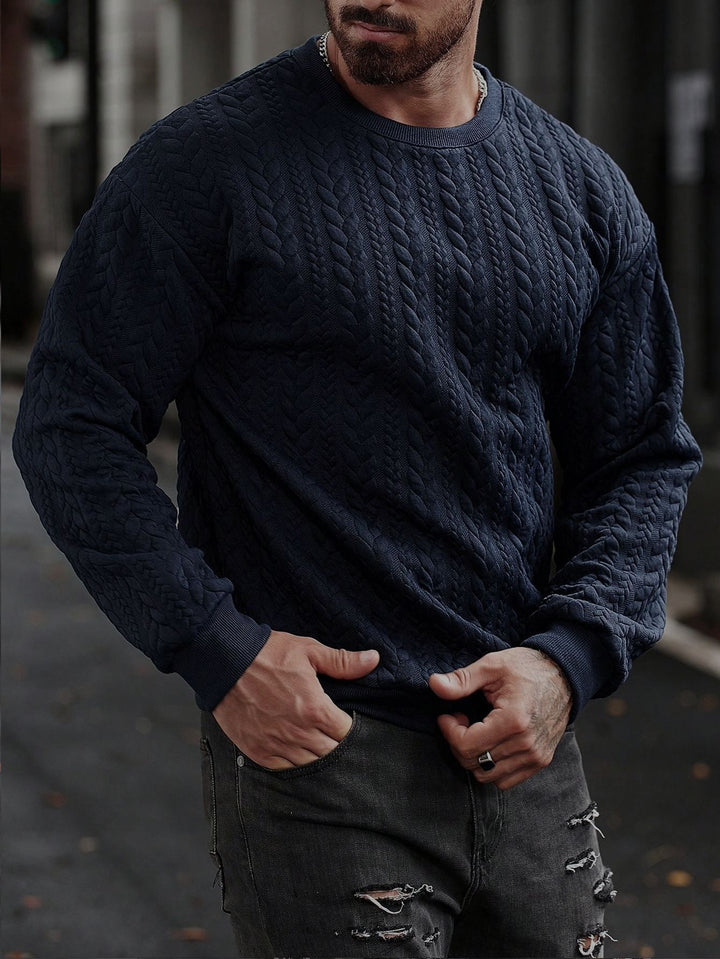 Herren Strickpullover mit strukturiertem Muster Echoarchiv