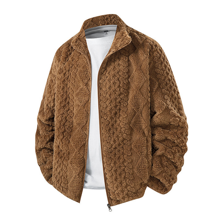 Herren Modische Fleecejacke mit hohem Kragen Echo Archiv