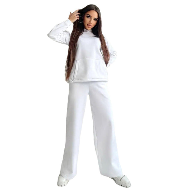 Damen nan Cozy-Komplettset mit extraweichem Oversize-Hoodie, Kängurutasche und High-Waist Palazzo-Sweathose Echo Archiv