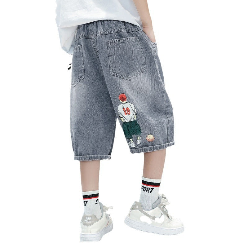 Unisex lässige Denim-Shorts mit kreativen Applikationen Echo Archiv