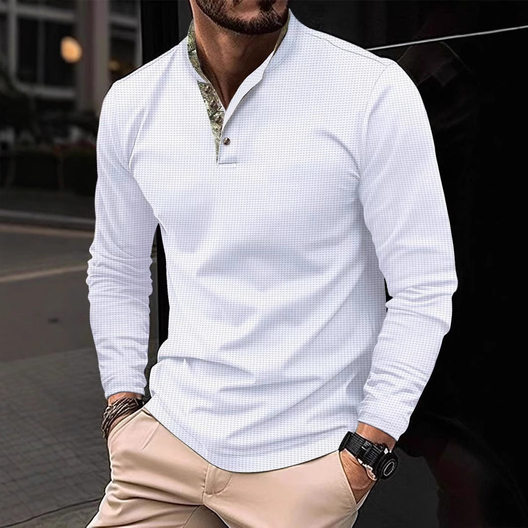 Herren Langarmshirt mit grafischem Kragen Echoarchiv