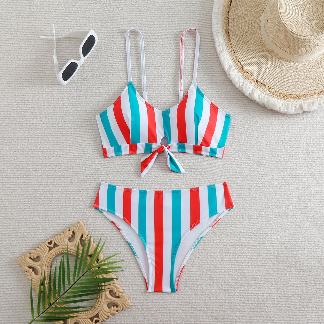Damen Bandeau-Bikini mit verstellbaren Trägern und Knoten-Detail Echo Archiv