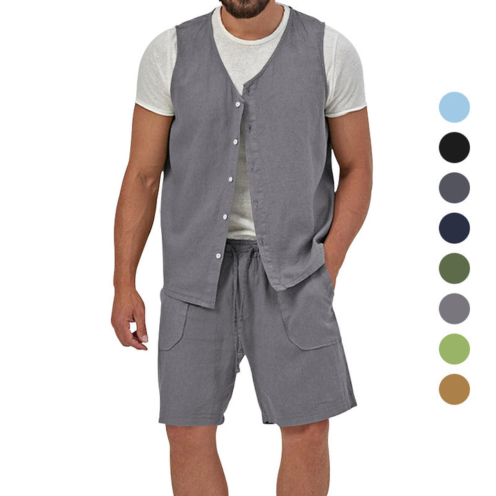 Herren lässiger Leinenanzug Echoarchiv