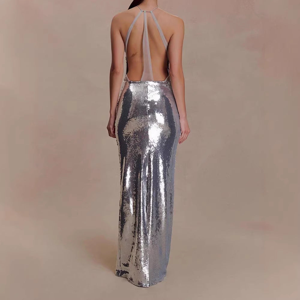 Damen Glamouröses Abendkleid mit funkelnden Pailletten Echo Archiv