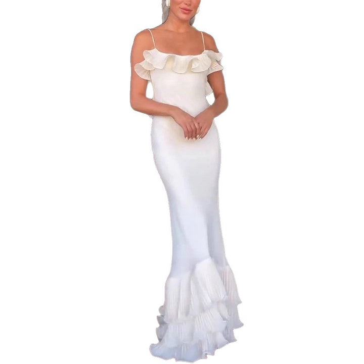 Damen Elegantes Abendkleid mit Rüschendetails und fließendem Schnitt Echo Archiv