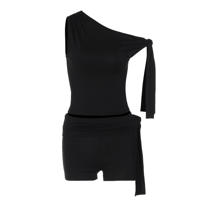 Damen Modisches Oberteil mit asymmetrischem Schnitt und Chiffon-Material Echo Archiv