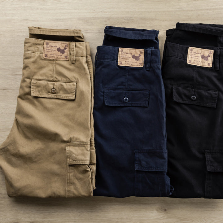 Herren Cargo-Hose mit taperter Passform, Utility-Taschen und verstärkten Nähten Echoarchiv