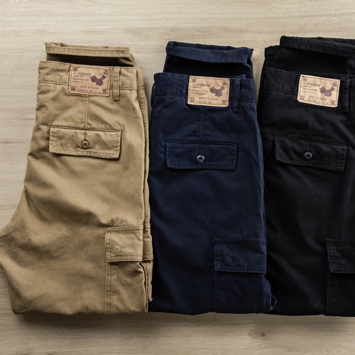 Herren Cargo-Hose mit taperter Passform, Utility-Taschen und verstärkten Nähten Echoarchiv