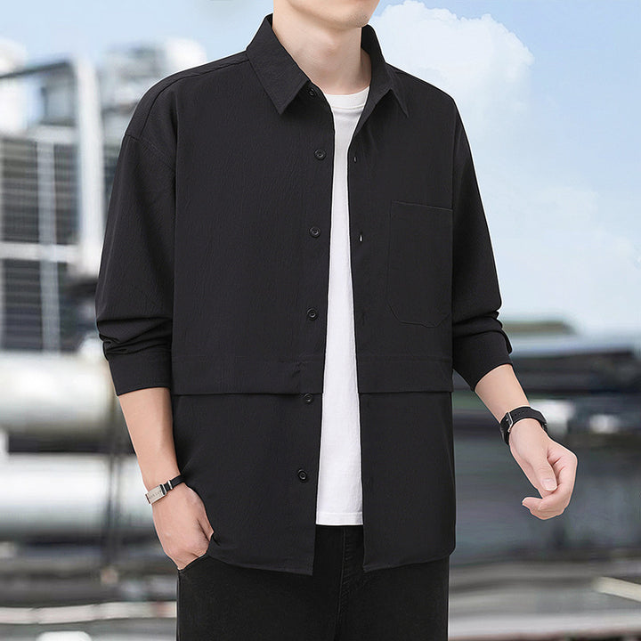 Herren lässige Utility-Hemdjacke mit strukturiertem Design Echoarchiv