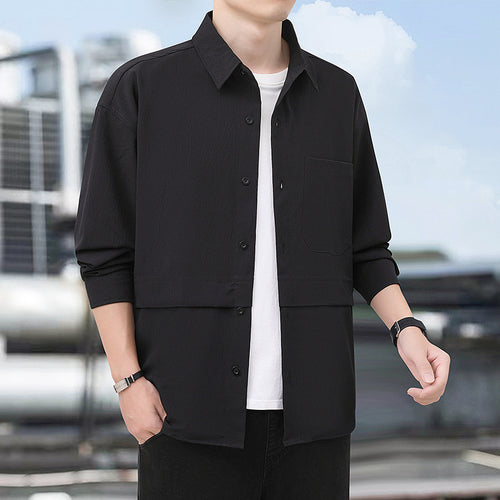 Herren lässige Utility-Hemdjacke mit strukturiertem Design Echoarchiv