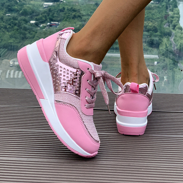 Damen modische Sneakers mit atmungsaktivem Obermaterial und eleganten Glitzerakzenten Echo Archiv