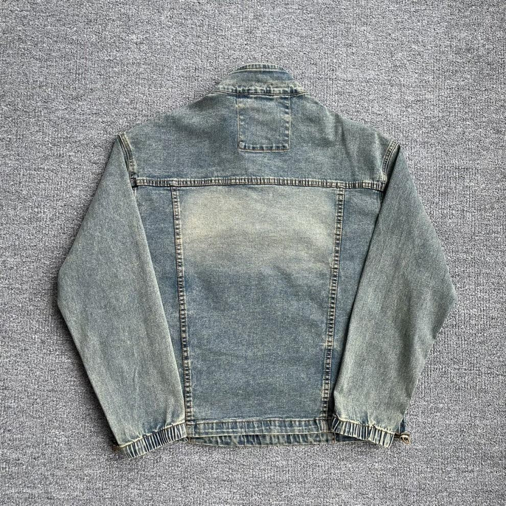 Herren Modische Jeansjacke mit Stehkragen Echo Archiv