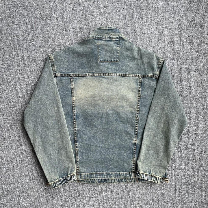 Herren Modische Jeansjacke mit Stehkragen Echo Archiv
