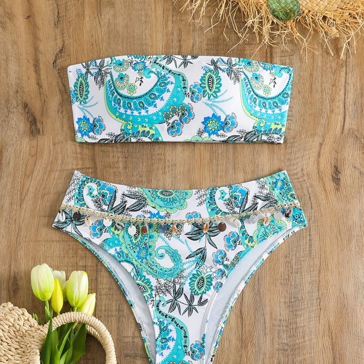 Damen Bandeau-Bikini-Set mit eleganten Muscheldetails Echo Archiv