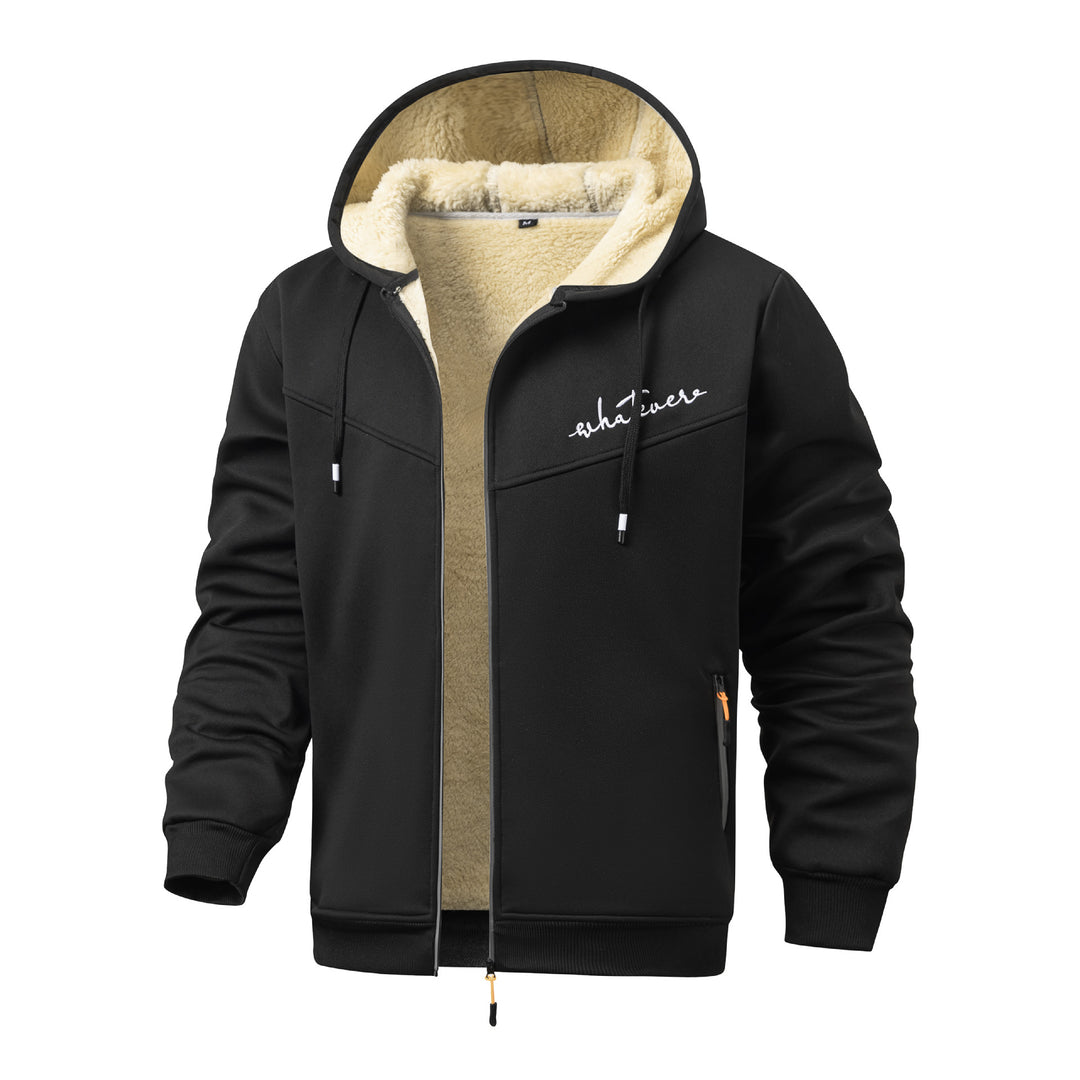 Herren gemütliche Fleecejacke mit Kapuze Echoarchiv