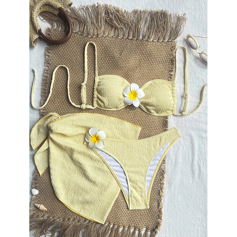 Damen Badeanzug-Set mit elegantem Bandeau-Oberteil und hoch geschnittenem Unterteil Echo Archiv