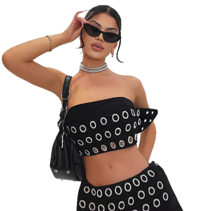 Damen Modische Shorts mit auffälliger Ösenverzierung Echo Archiv