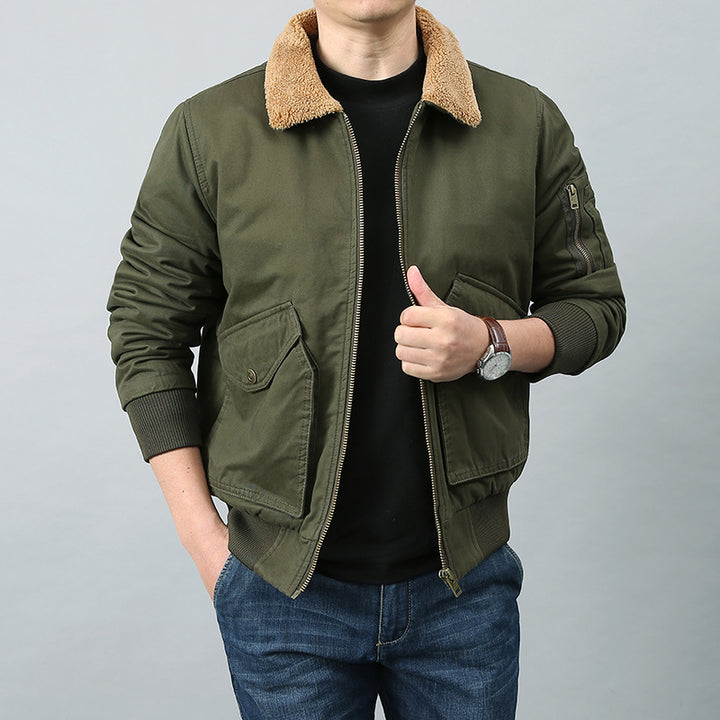 Herren Pilotenjacke mit Sherpa‑Kragen, Utility‑Taschen und Rippbündchen Echo Archiv