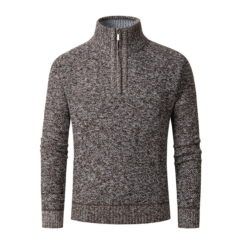 Herren kuscheliger Strickpullover mit halbem Reißverschluss Echoarchiv