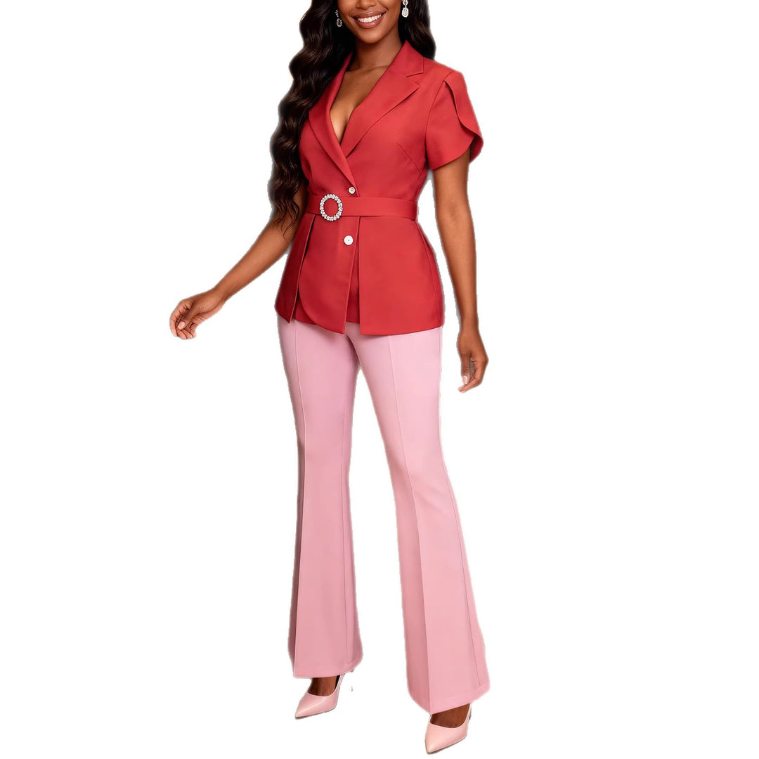 Damen Chic geschnittenes Blazer mit Gürtel Echo Archiv