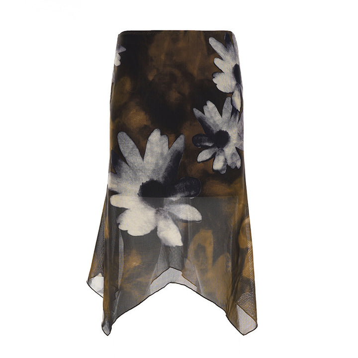 Damen Midi-Rock mit floralem Chiffon-Design Echo Archiv