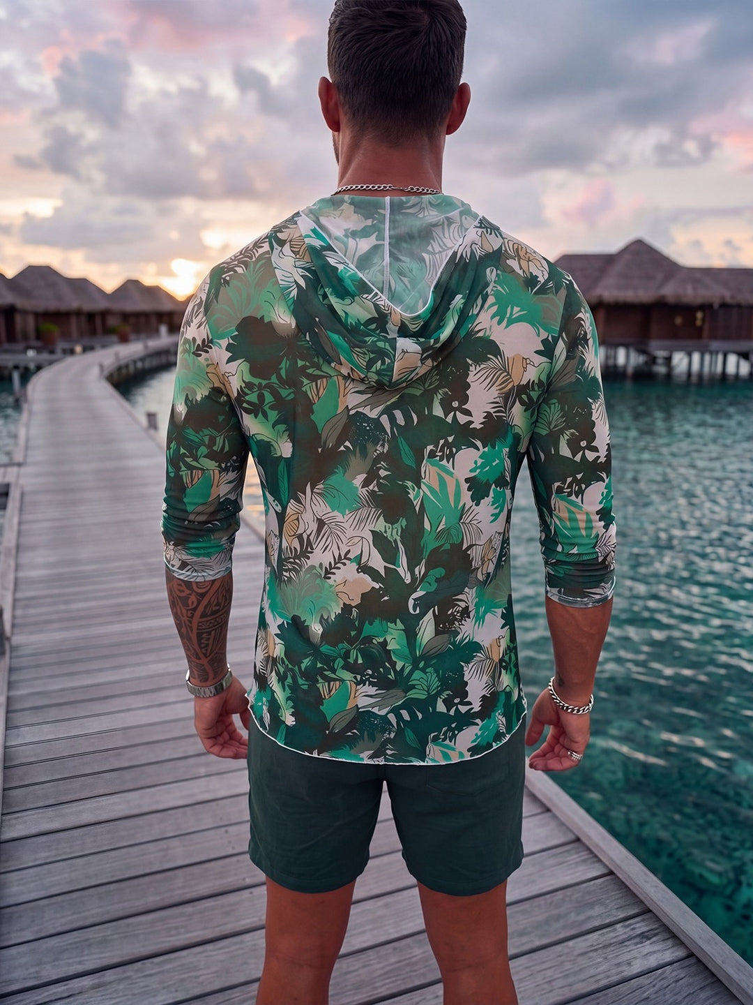 Herren Langarmshirt mit floralem Muster Echo Archiv