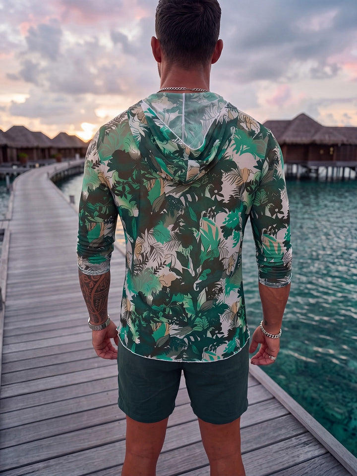 Herren Langarmshirt mit floralem Muster Echo Archiv