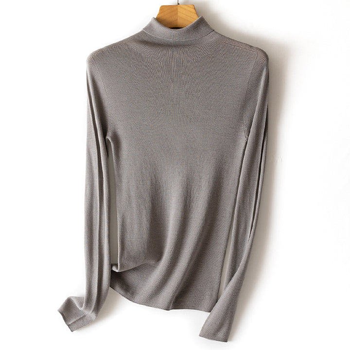 Damen Leichter Feinstrick-Rollkragenpullover mit fließender Passform Echoarchiv