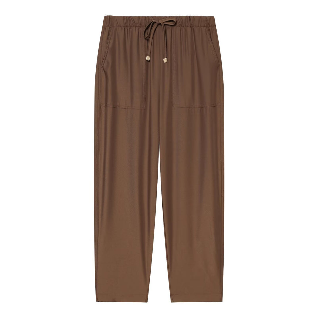 Damen Leichte Relaxed-Cropped-Loungehose mit Gummibund und Eingrifftaschen Echo Archiv