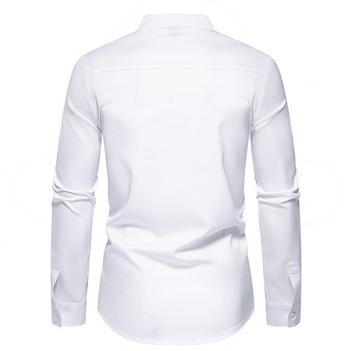 Herren Designer Hemd mit asymmetrischem Farbblock Echoarchiv