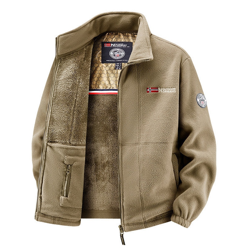Damen Thermo-Fleecejacke mit wärmendem Teddyfutter, Stehkragen und Reißverschlusstaschen Echo Archiv
