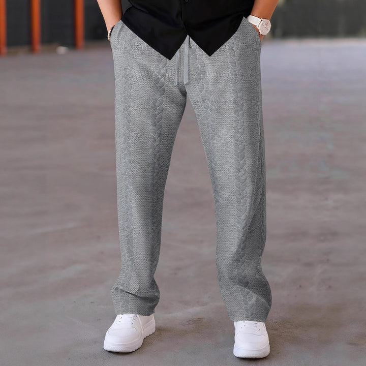 Herren elegante Freizeithose mit strukturiertem Design und elastischem Bund Echoarchiv