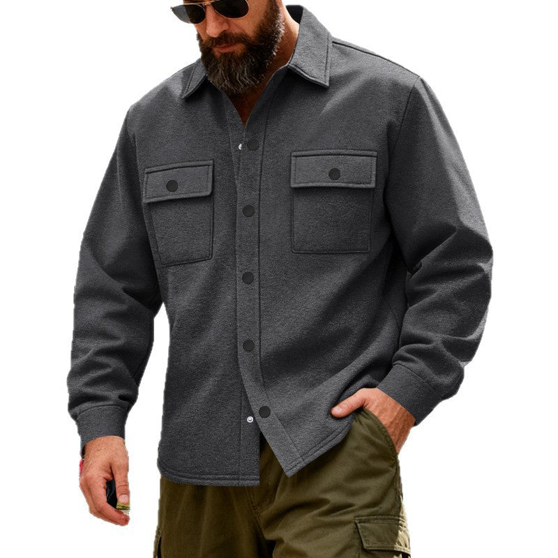Herren nan Overshirtjacke aus robustem Baumwollmix mit Druckknopfleiste, aufgesetzten Brusttaschen und entspannter Silhouette Echo Archiv