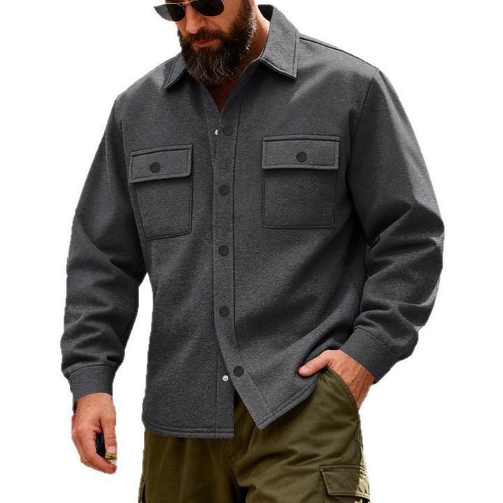 Herren nan Overshirtjacke aus robustem Baumwollmix mit Druckknopfleiste, aufgesetzten Brusttaschen und entspannter Silhouette Echo Archiv